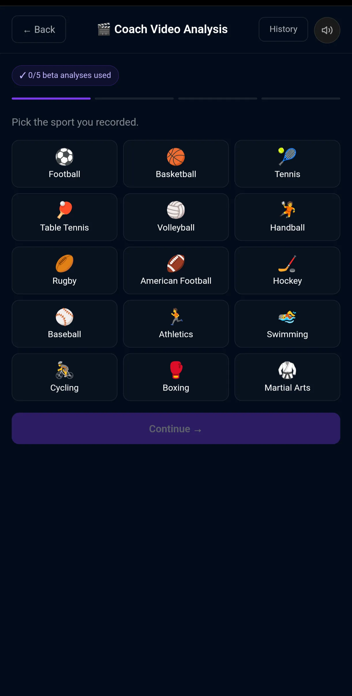 Pick the sport you recorded