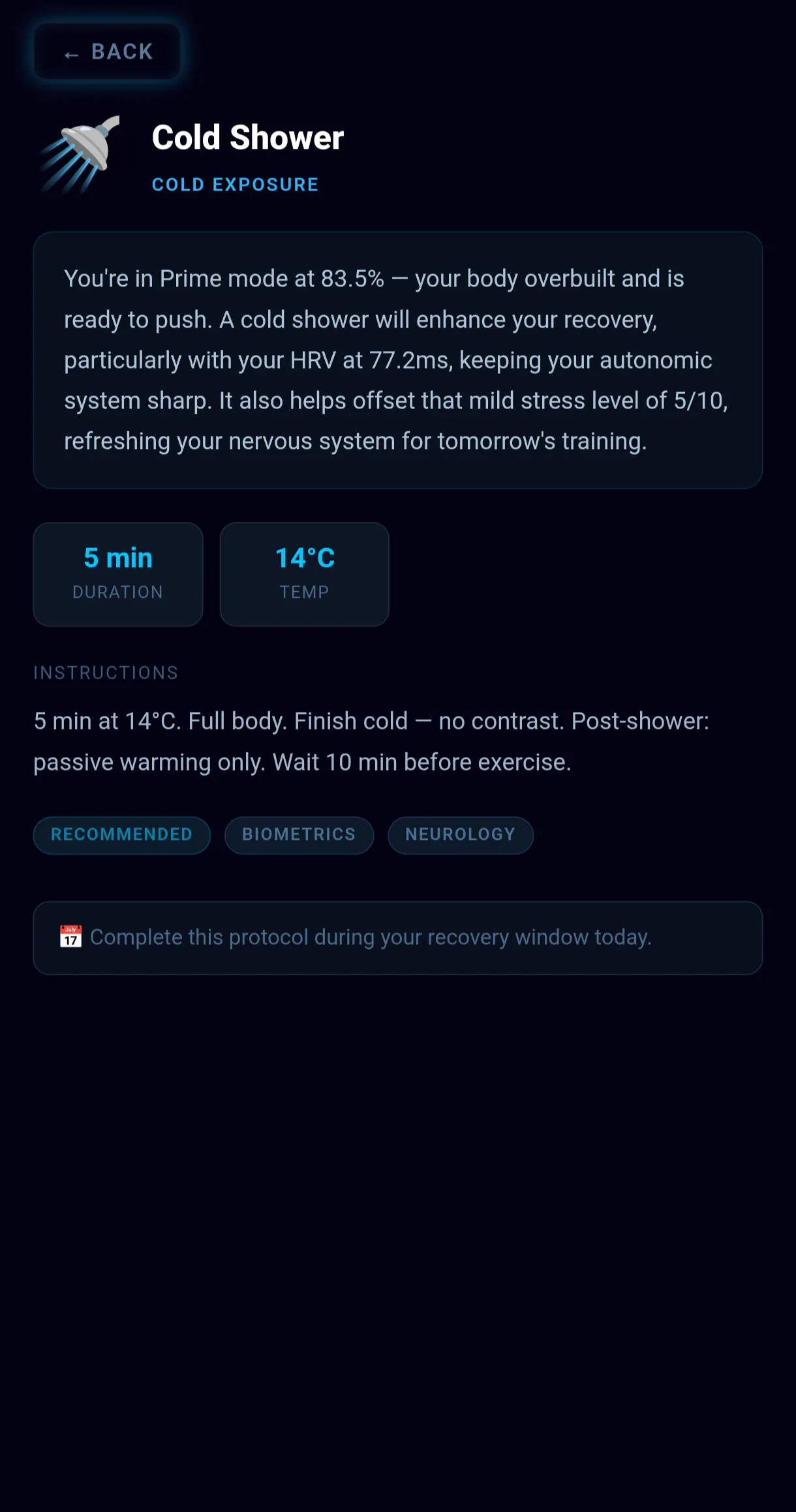 Cold Shower Protocol