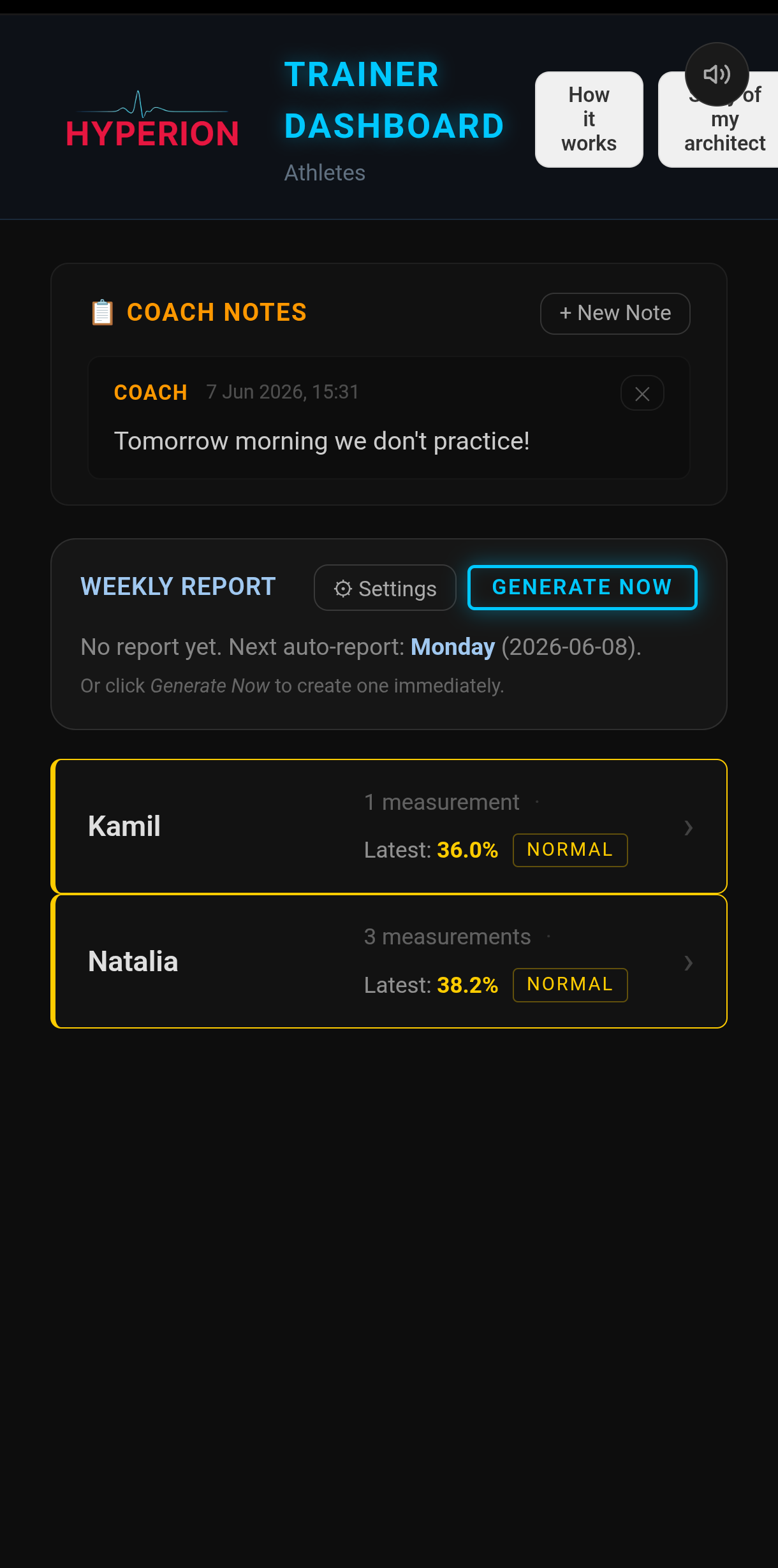 Coach Dashboard