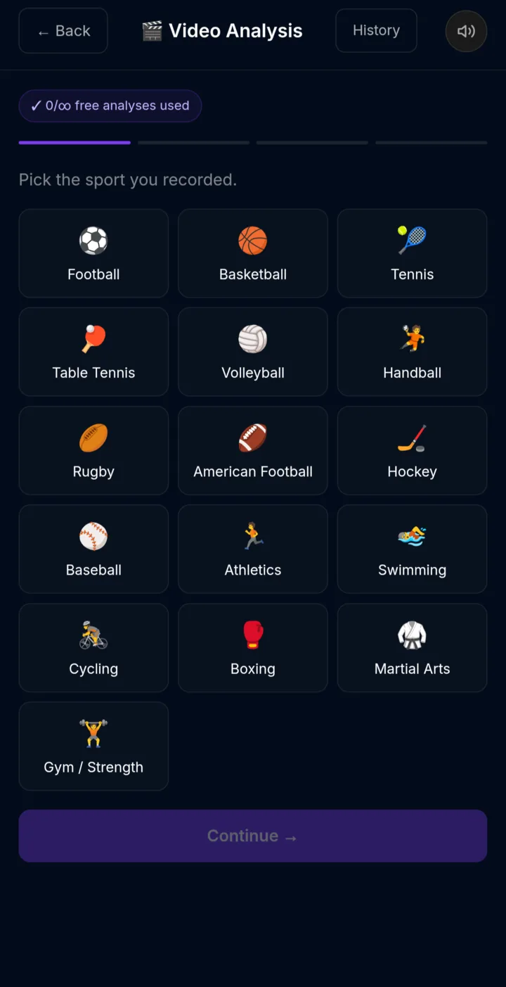 Pick the sport you recorded